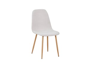 Lot de 2 chaises décor bois et tissu beige - vera