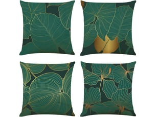 Housse de coussin 45 x 45 cm vert taies d'oreiller en lin coussins de canapé décoratifs lot de 4 jungle vert foncé housses de coussin décoratives moderne