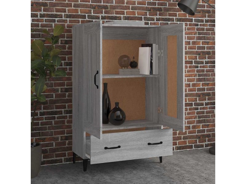  Buffet - bahut - meuble de rangement sonoma gris 70x31x115 cm bois d'ingénierie  - Conforama C