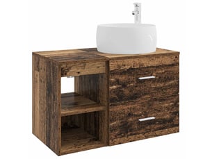 Ensemble de mobilier de salle de bain 2 pcs bois ancien shl8119