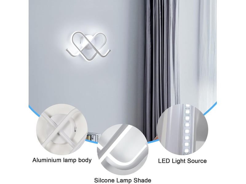  Applique murale intérieure led 21w lampe murale moderne cœur, blanc 7914674606 - Conforama C