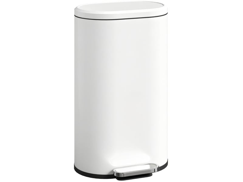 Poubelle de cuisine 30 l 36,5 x 31 x 61 cm à pédale blanc crème - Conforama A