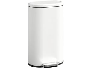 Poubelle de cuisine 30 l 36,5 x 31 x 61 cm à pédale blanc crème