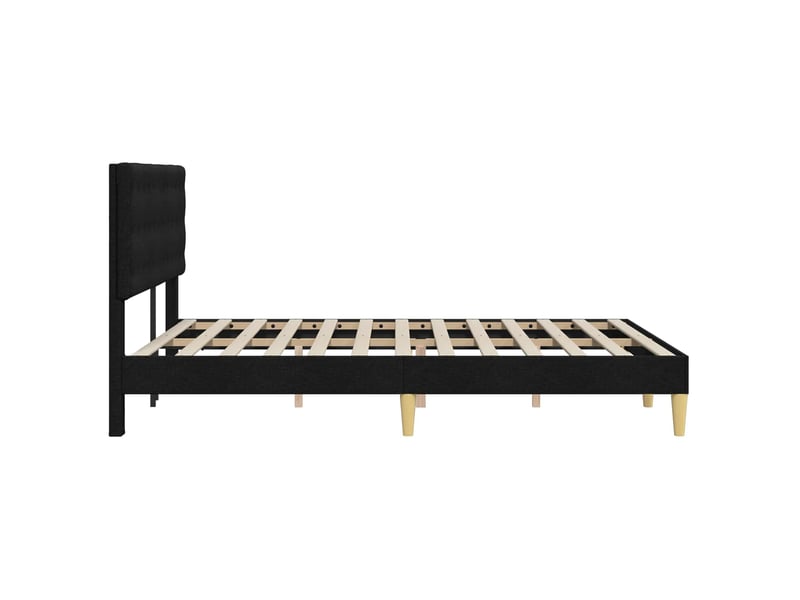  Lit double- lit adulte -  cadre de lit avec tête de lit noir 140 x 190 cm tissu  - Conforama D