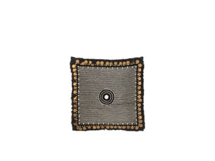Coussin avec perle en coton noir 45x45x11 cm
