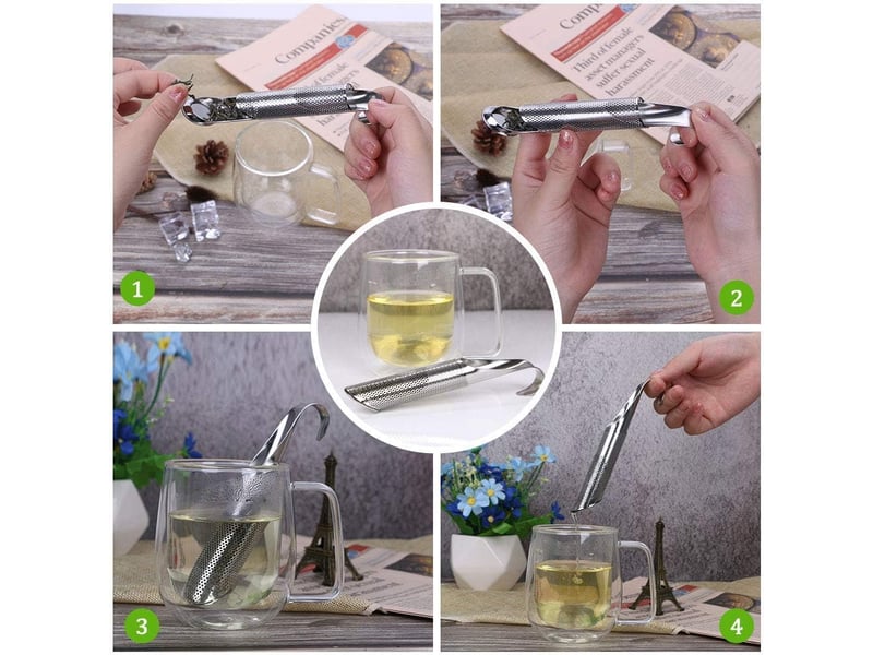 Passoires à thé - 2 pièces à long manche - acier inoxydable - infuseur à thé - 304 - pour feuilles de thé, herbes ou épices ASD003836 - Conforama E