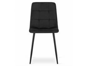 Chaise kara en velours noir et métal