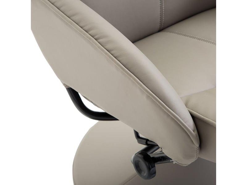Fauteuil 78 x 67 x 98 cm siège pivotant à 360° repose-pieds intégré revêtement gris assise agréable - Conforama C