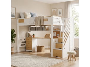 Lit mezzanine 90x200 cm <strong>HAUSS SPOLE</strong> <strong></strong> coloris bicolore