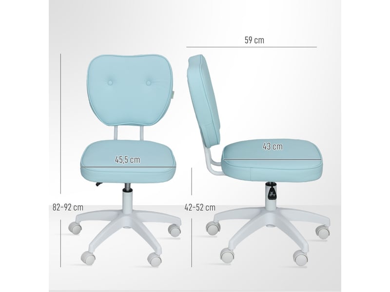  Chaise de bureau norel pivotante rembourrée réglable bleu clair  - Conforama E