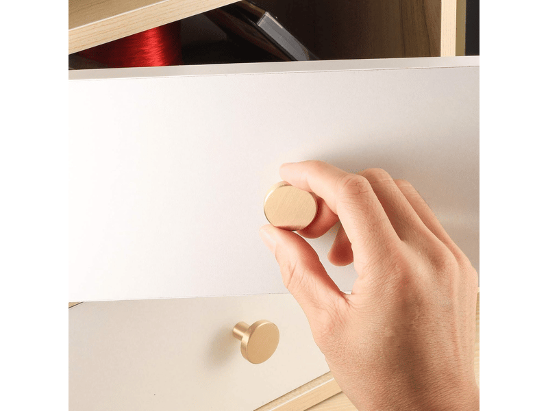  Jeu de 6 boutons pour tiroirs de 25 mm de diamètre, boutons dorés pour meubles, boutons ronds pour armoires pour décoration  - Conforama E