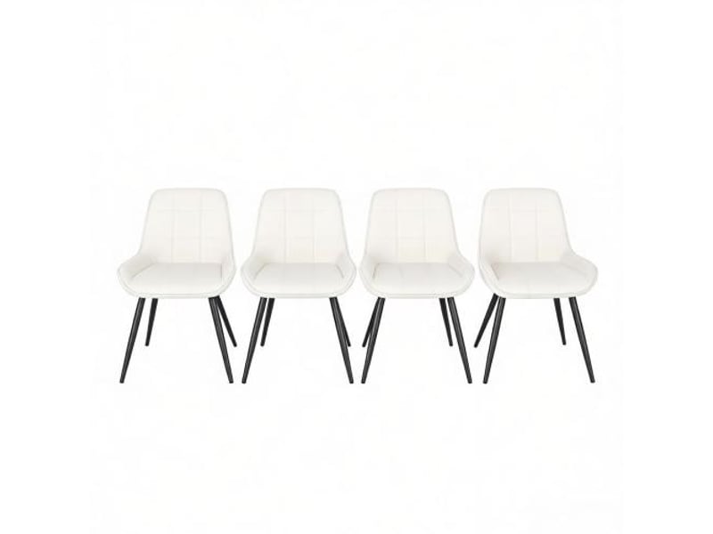  Chaises de bureau et cuisine fonctionnelles – ensemble de 4 chaises à sièges rembourrés hauts  - Conforama A