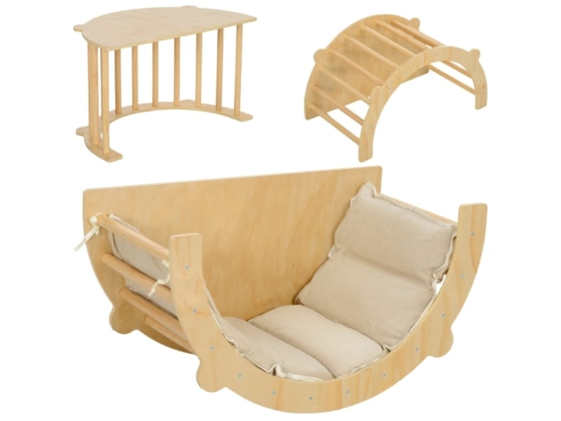 Arche d’escalade enfant avec balançoire, échelle et coussin, 1,5-4 ans, charge 50 kg - Conforama A