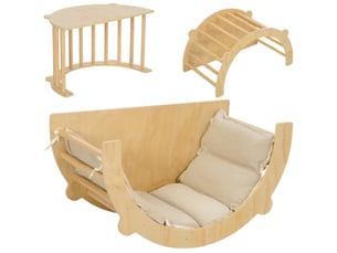 Arche d’escalade enfant avec balançoire, échelle et coussin, 1,5-4 ans, charge 50 kg