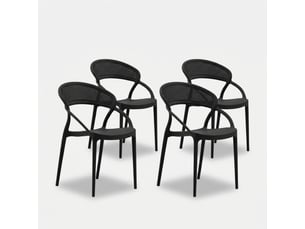 Lot de 4 chaises empilables pour intérieur et extérieur marsala - noir