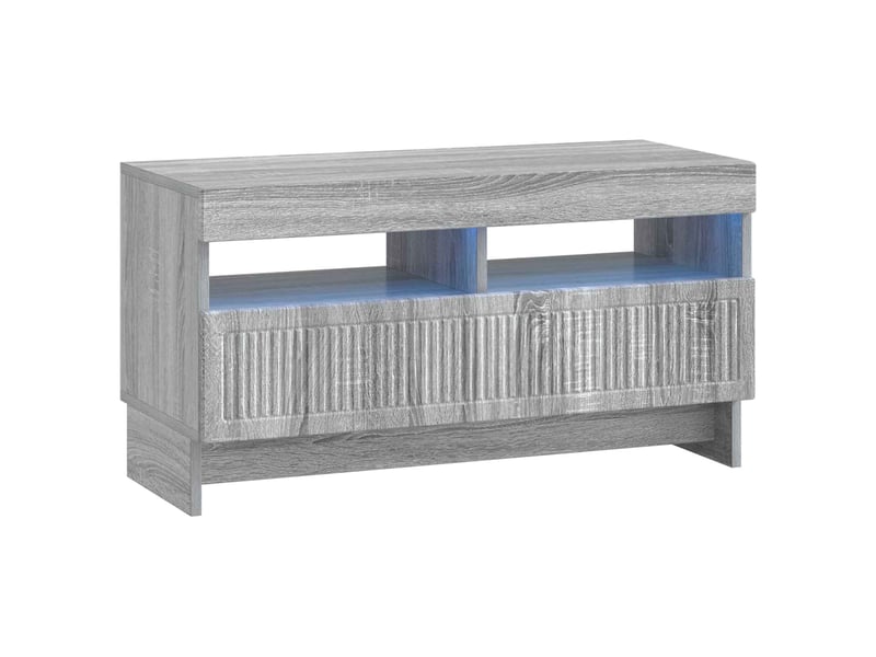 Meuble tv - banc tv - meuble de rangement led 5 pièces sonoma gris bois d'ingénierie  - Conforama E