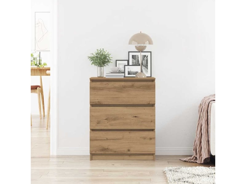  Buffet - bahut - meuble de rangement en chêne massif 60 x 35 x 76 cm bois d'ingénierie  - Conforama C