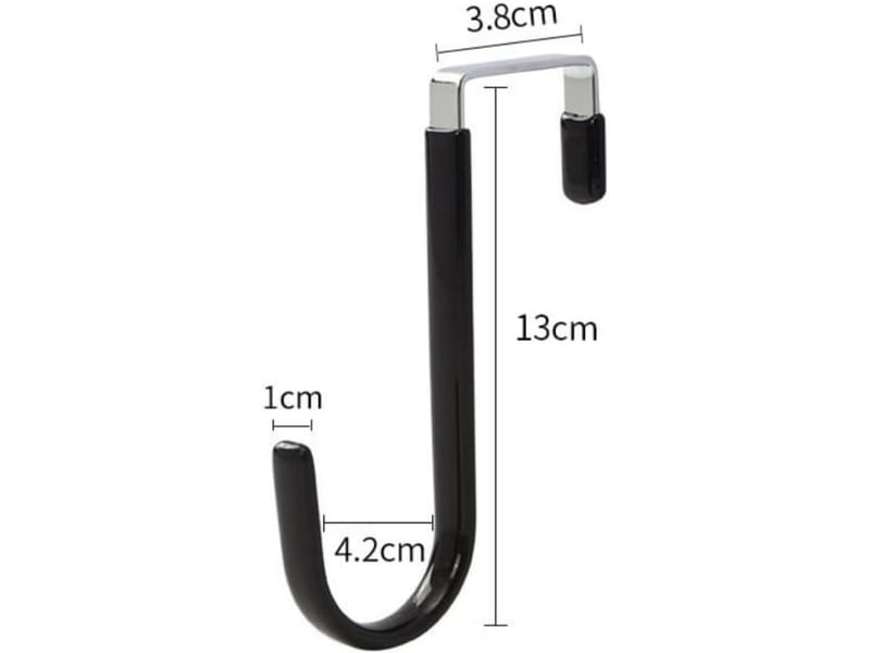 Lot de 4 crochets de porte sans perçage, patères en plastique robuste pour portes ≤3.7cm, rangement de placard pratique pour vêtements et sacs, noir - Conforama D