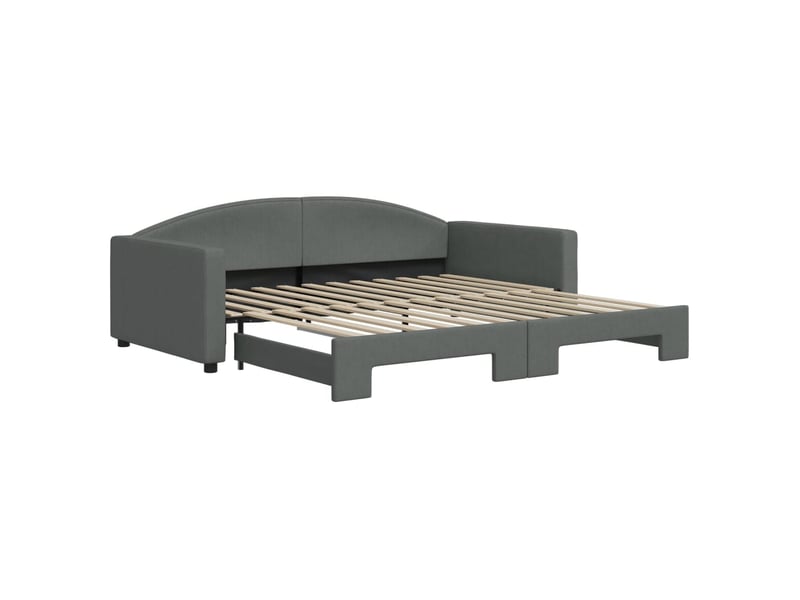  Lit simple- lit adulte -  lit de jour avec gigogne sans matelas gris foncé 100x200 cm  - Conforama A