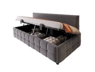 Lit avec rangement 90x200 cm    coloris gris