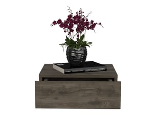 Table de chevet suspendue milano de 40 cm avec 1 tiroir, chêne foncé
