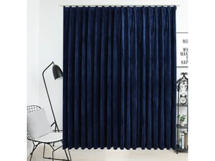 Rideau occultant, rideau black-out avec crochets velours bleu foncé 290x245 cm cf43963