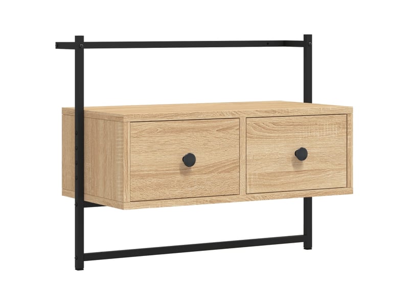  Meuble tv - banc tv - meuble de rangement mural chêne sonoma 60,5x30x51 cm bois d'ingénierie  - Conforama A