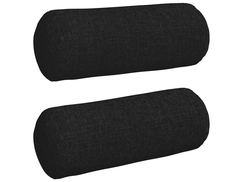  Lot de 2 coussins d'accent, coussins décoratifs, coussins lombaires tissu noir ø 15 x 40 cm cf56702  - Conforama A