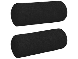 Lot de 2 coussins d'accent, coussins décoratifs, coussins lombaires tissu noir ø 15 x 40 cm cf56702