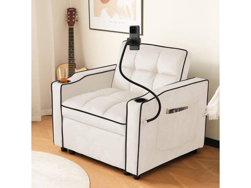 Canapé convertible, canapé-lit, porte-gobelets, 3 en 1, 83 x 167 x 76 cm, pour salon et séjour, adapté à l'espace de vie  - Conforama C