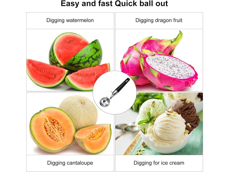 Cuillère à glace avec éjecteur, cuillère à glace 304 en acier inoxydable, cuillère à crème glacée réutilisable ice cream scoop - Conforama C