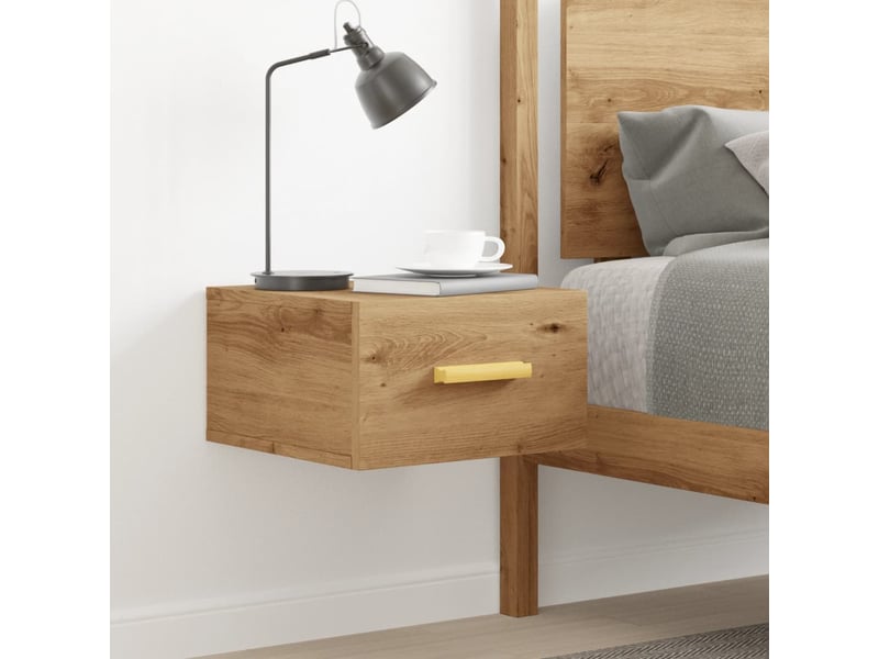  Table de chevet - cabinet de chevet - table de nuit murale chêne artisanal 35x35x20 cm  - Conforama B
