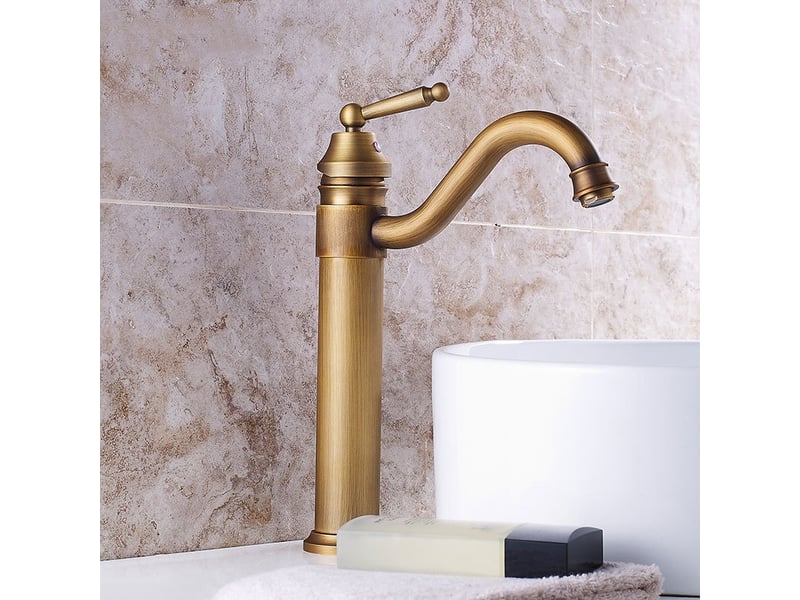  Robinet salle bain haut peut pivoter à 360 °mitigeur de lavabo, laiton antique  - Conforama C