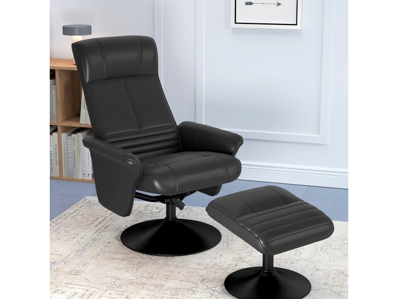  Ensemble 2 pièces : fauteuil relax tv pivotant 360° + pouf, microfibre, inclinable 135°  - Conforama C