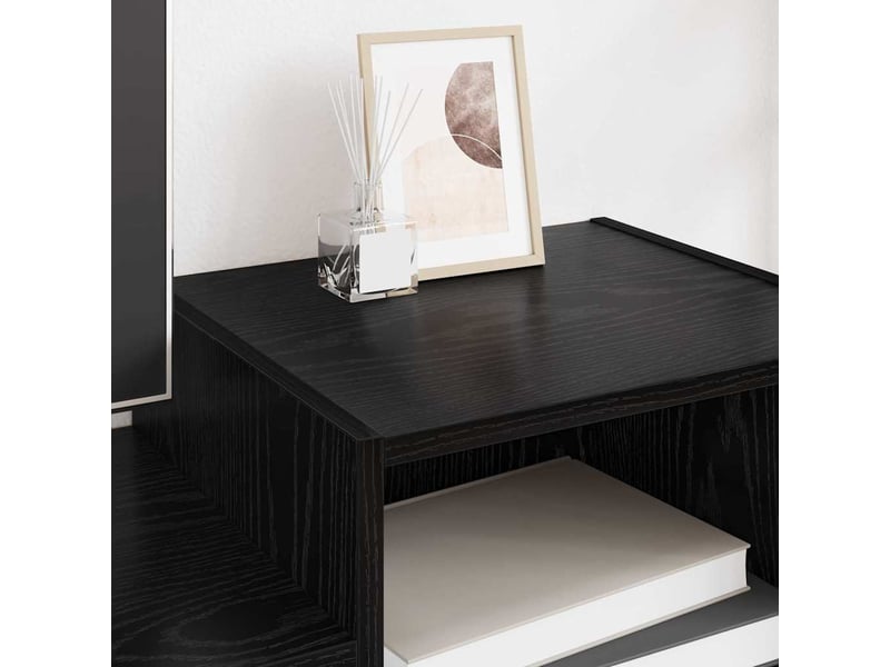  Meuble tv - banc tv - meuble de rangement 160 x 35 x 55 cm chêne noir bois d'ingénierie  - Conforama D