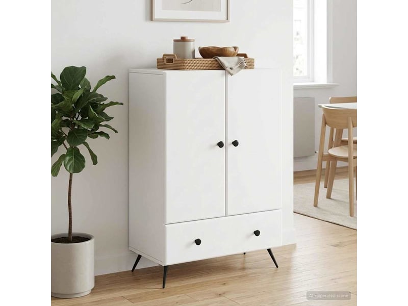  Buffet - bahut - meuble de rangement blanc 66 x 34,5 x 95 cm bois d'ingénierie  - Conforama B