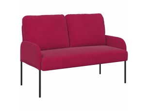 Canapé droit, sofa, canapés avec coussin 110cm bordeaux contreplaqué cf22372