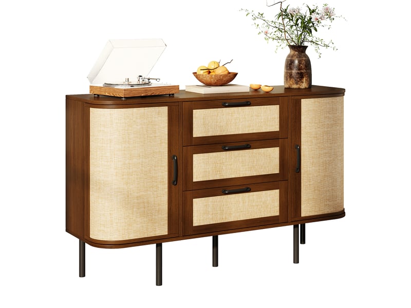  Buffet bas 2 portes 3 tiroirs avec rangement 120 cm evryae  - Conforama A
