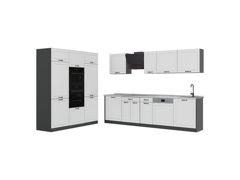  Vicco cuisine, blanc campagneanthracite, 180cm sans plan de travail  - Conforama A