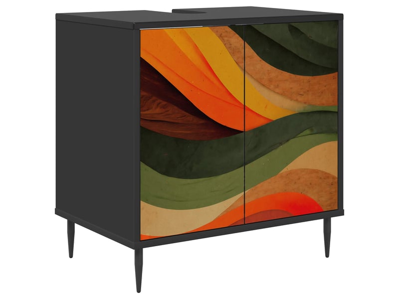  Armoire de salle de bain, meuble de rangement bonn chêne noir 60x40x61 cm  - Conforama A