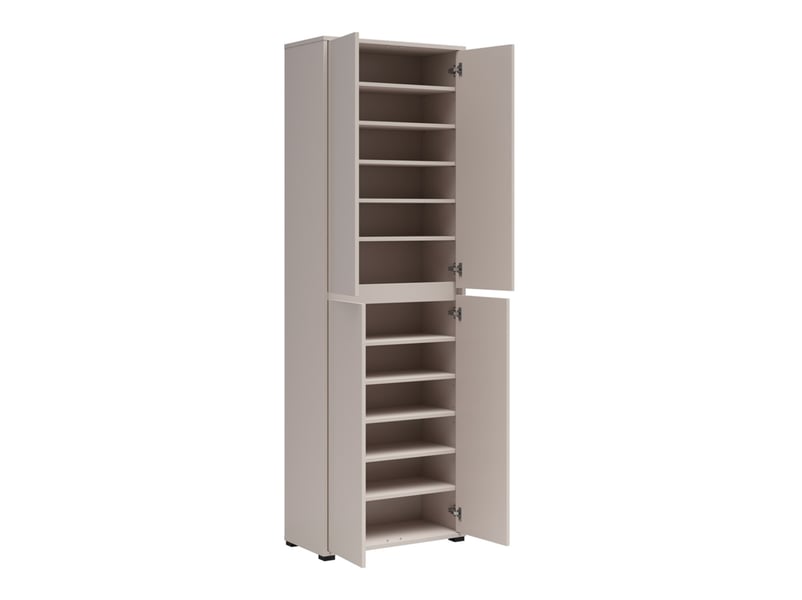  Armoire meuble à chaussures 4 portes coloris cachemire - longueur 70 x profondeur 34 x hauteur 210 cm  - Conforama C