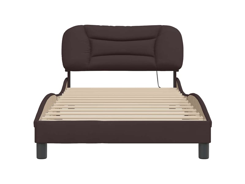  Lit simple- lit adulte -  cadre de lit sans matelas hvar marron foncé 100x200 cm tissu  - Conforama C