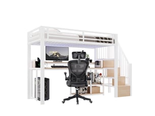 Lit mezzanine 90x200 cm HAVRYA   coloris blanc