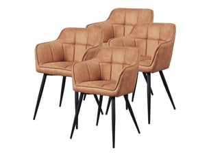 Lot de 4 chaises de salle à manger birmingham 82 x 60 x 59 cm marron noir [en.casa]
