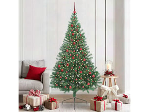 Sapin de noël artificiel, arbre de noël pré-éclairé vert 210 cm pvc shl3002