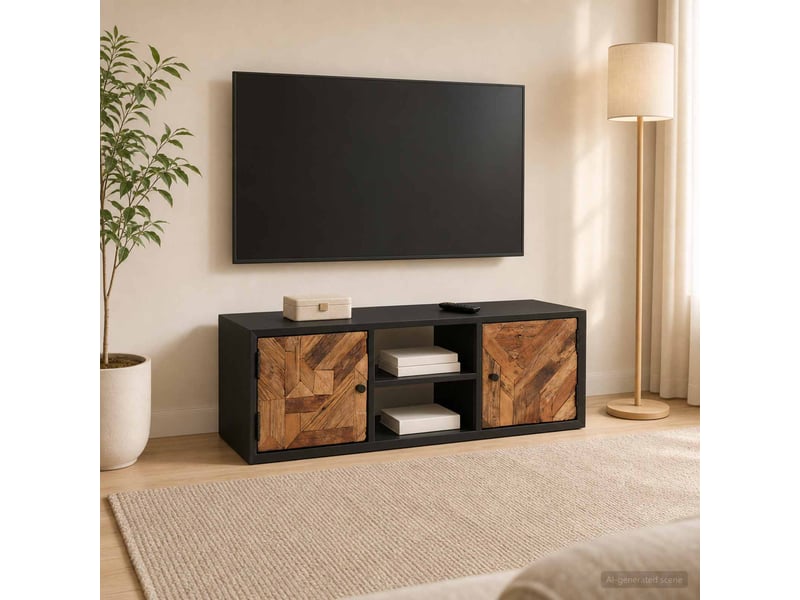  Meuble tv - banc tv - meuble de rangement avec étagère avec stockage 105 x 30 x 35 cm  - Conforama B
