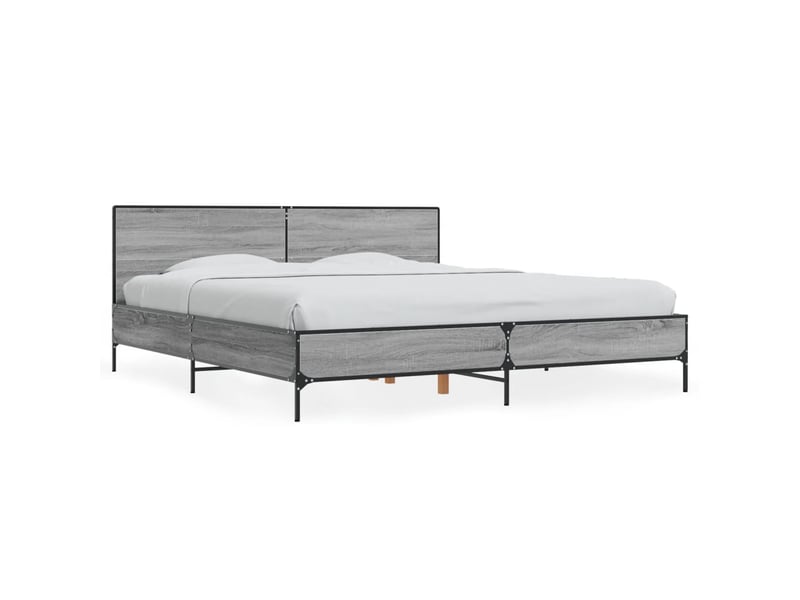  Lit double- lit adulte -  cadre de lit sans matelas sonoma gris 200x200 cm  - Conforama A