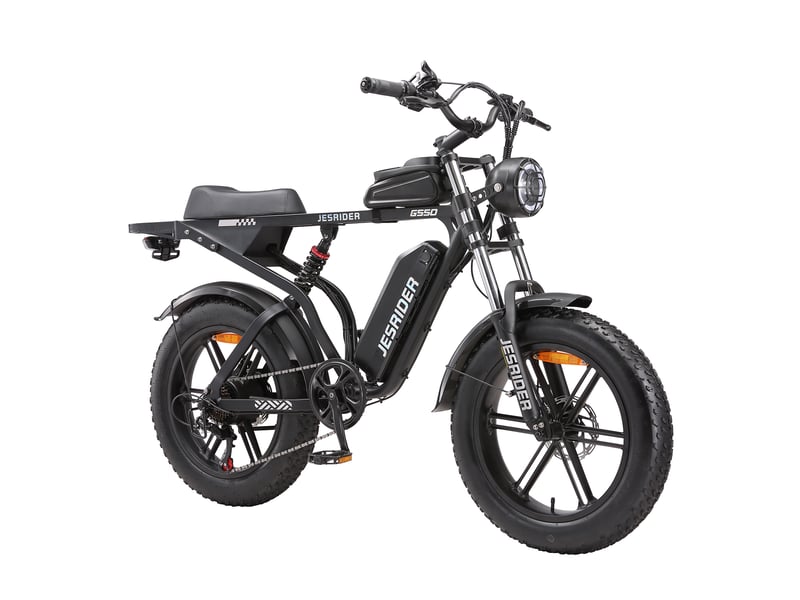  Vélo électrique tout suspendu fat bike jesrider g550, 20 x 4.0, 48v, noir  - Conforama C