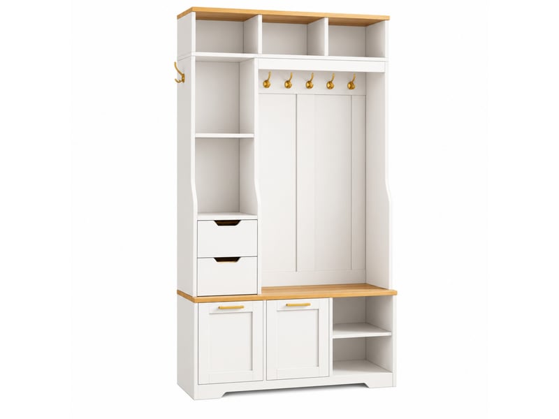  Lit banquette 90x200 cm blanc avec lit gigogne 90x190, rangements, usb-c et tête de lit sherpa  - Conforama A