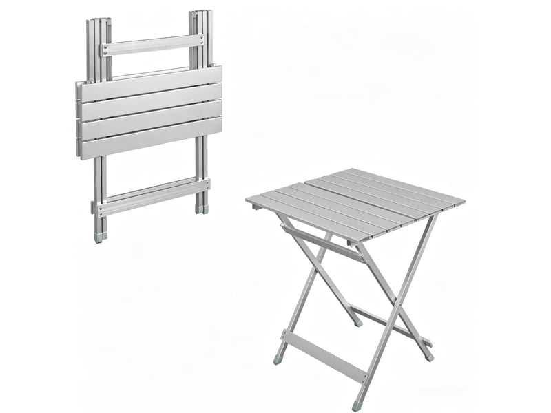 Table de camping pliante 50,5x47x59,5 cm – argenté – légère, portable et charge jusqu'à 25 kg - Conforama A